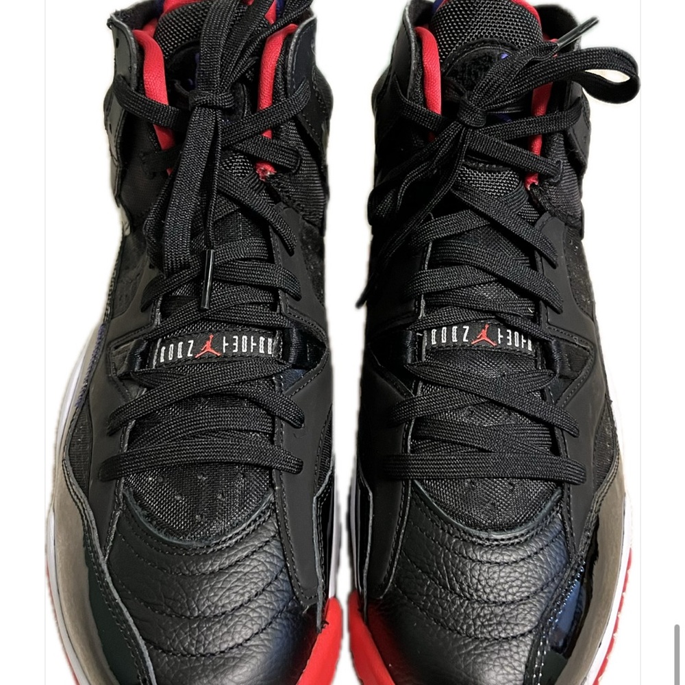 Jordan Black and Red High-Top Sneakers